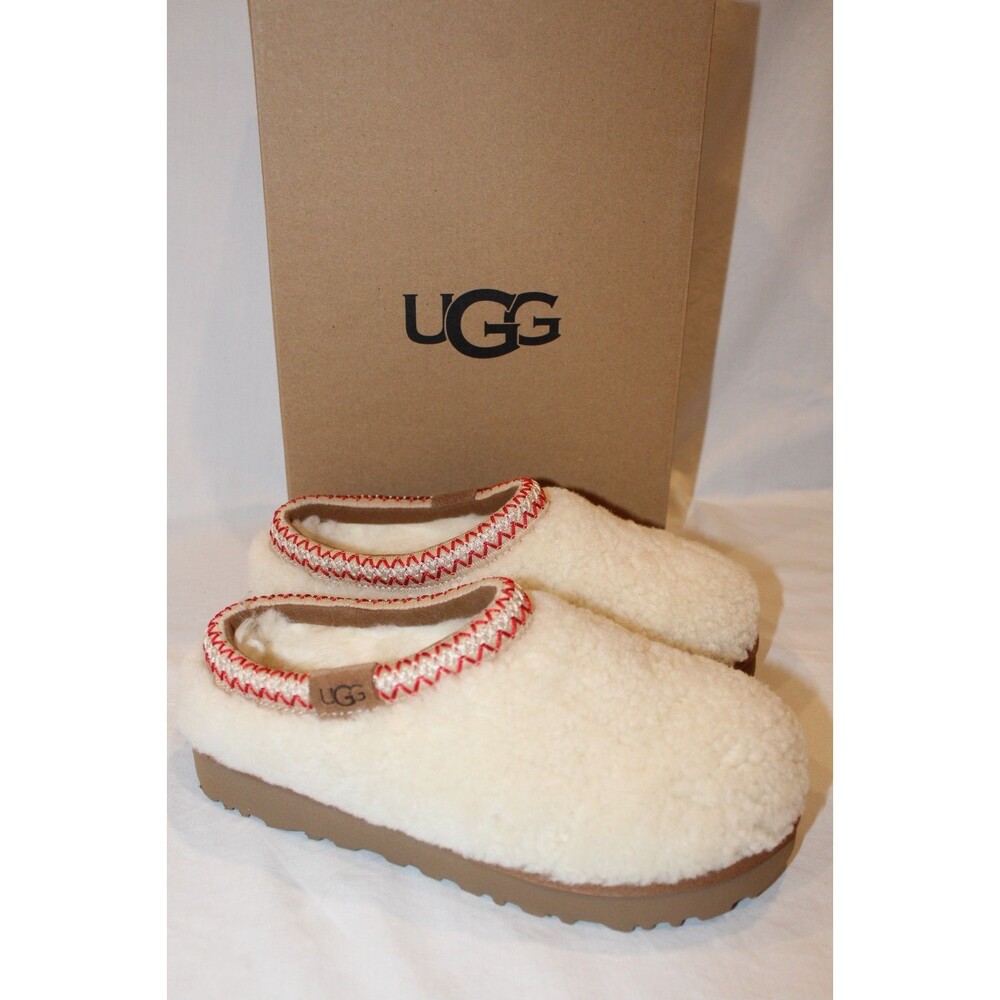 UGG‎ WOMEN'S TASMAN CURLY SHEARLING SLIP ON SLIPPERS NATURAL NIB SZ 11